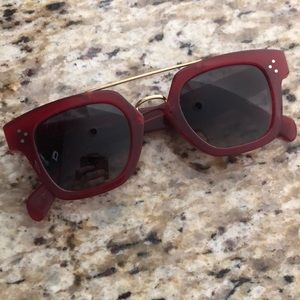 Celine Bar Sunglasses in Red